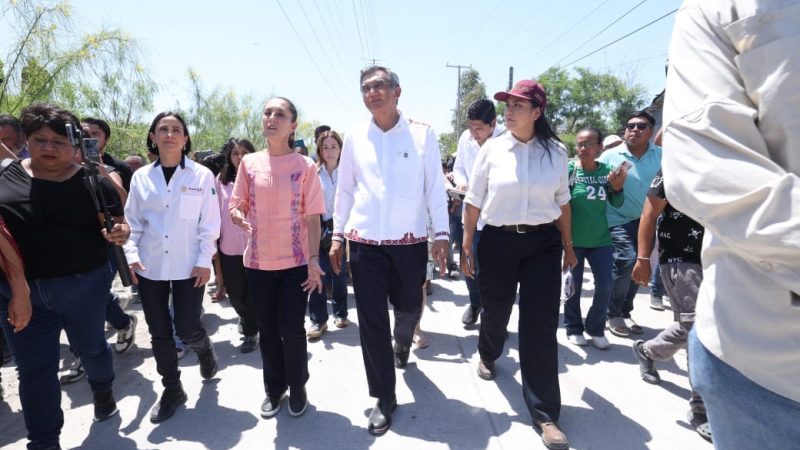 La presidenta Claudia y el gobernador Américo visitan a damnificados de Reynosa