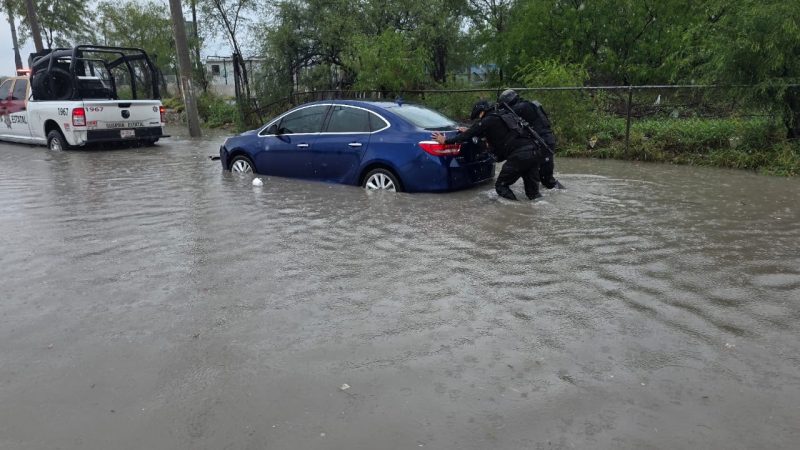 Activa Guardia Estatal Plan Tamaulipas en Matamoros tras fuertes lluvias