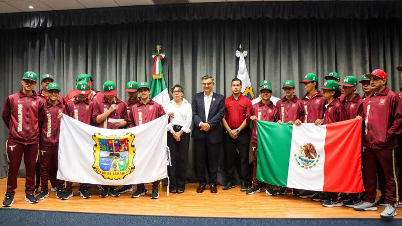 Abanderó gobernador Américo Villarreal a beisbolistas tamaulipecos rumbo a Torneo Latinoamericano