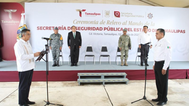 Gobernador Américo Villarreal toma protesta al nuevo secretario de Seguridad Pública de Tamaulipas